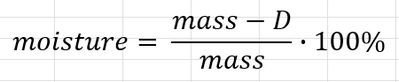 Moisture calculation